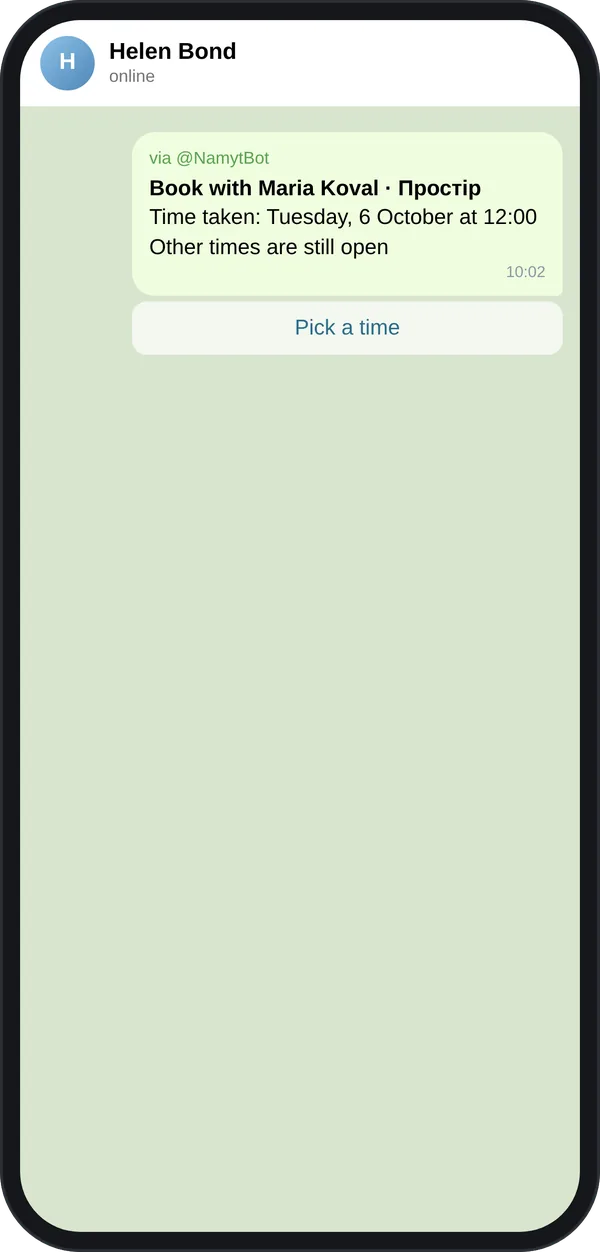 Booked via Namyt